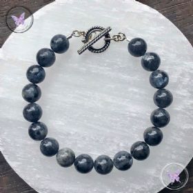 Larvikite Healing Bracelet With Silver Toggle Clasp